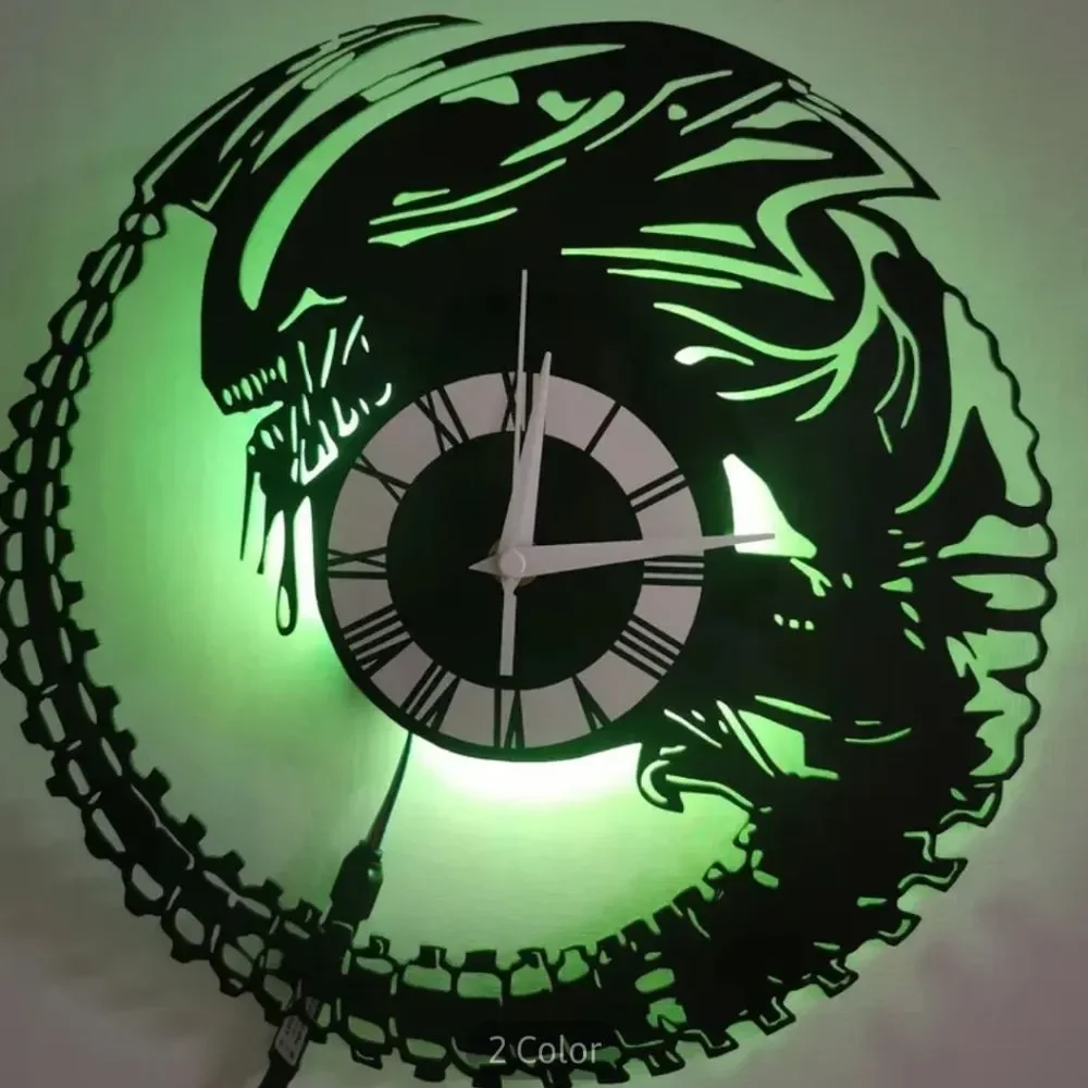 NEW LED Alien HR Giger Vinyl Record Album Cut Wall Clock Aliens Ripley S. Weaver